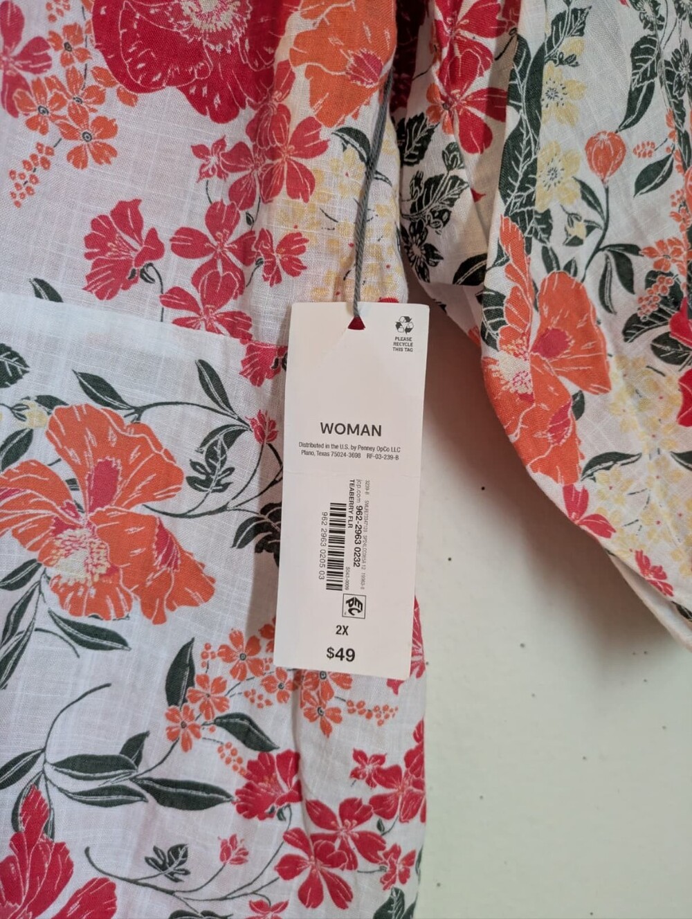 Liz Claiborne Women’s 2X Floral Button Front Blouse Tunic Top NWT - Picture 4 of 5
